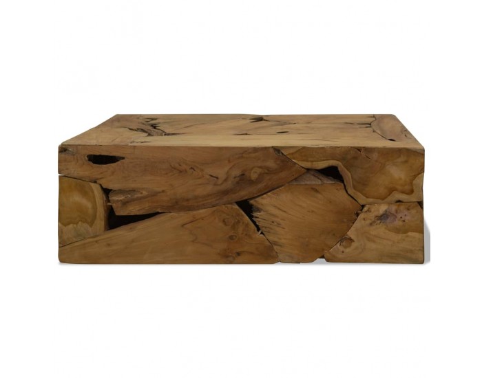 Sonata H Маса за кафе, 90x50x30 см, естествена тикова дървесина, кафява