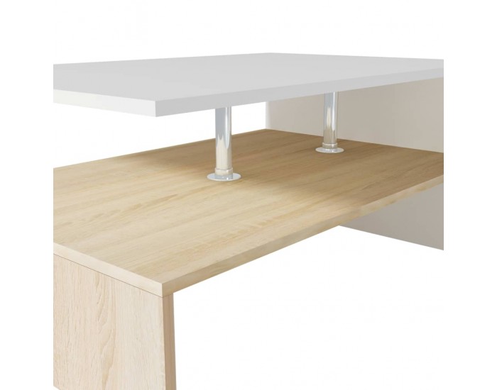 Sonata H Холна маса, инженерно дърво, 90x59x42 см, дъб и бял