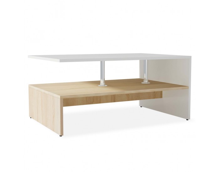 Sonata H Холна маса, инженерно дърво, 90x59x42 см, дъб и бял