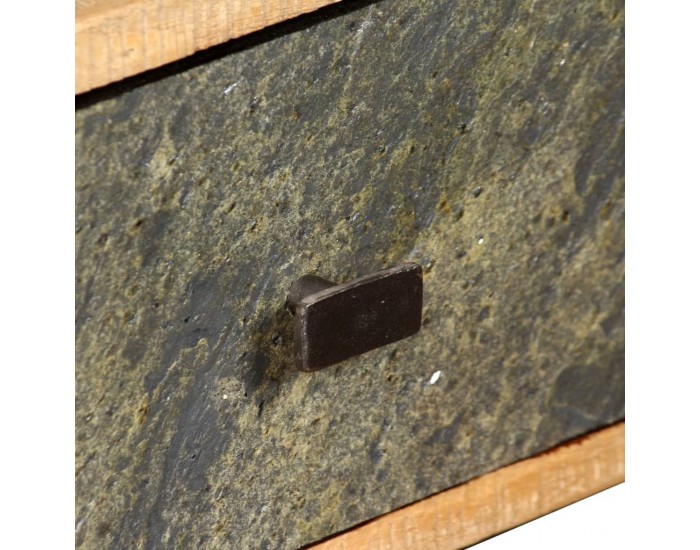 Sonata H Маса за кафе, регенериран тик масив, 90x65x40 cм