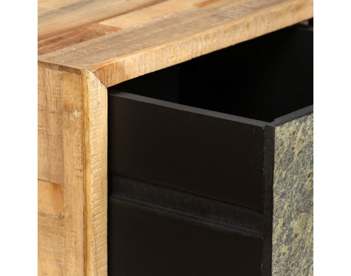 Sonata H Маса за кафе, регенериран тик масив, 90x65x40 cм