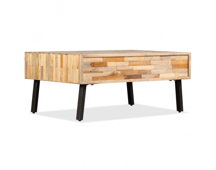 Sonata H Маса за кафе, регенериран тик масив, 90x65x40 cм