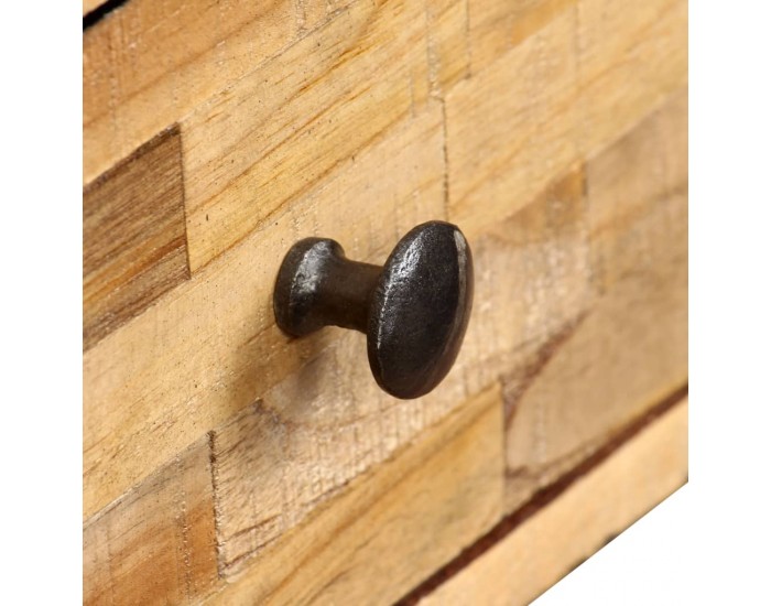 Sonata H Маса за кафе, регенериран тик масив, 90x65x40 cм