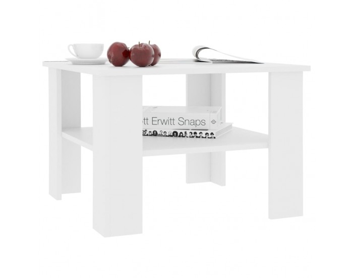 Sonata H Маса за кафе, бяла, 60x60x42 см, инженерно дърво