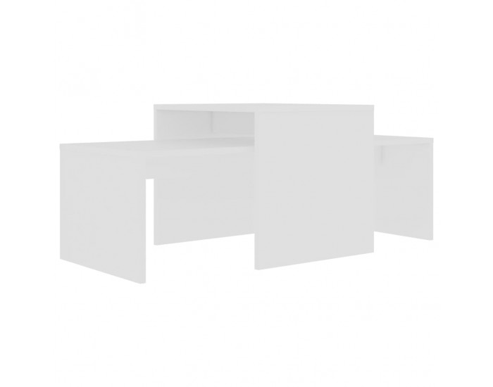 Sonata H Комплект маси за кафе, бял, 100x48x40 см, инженерно дърво