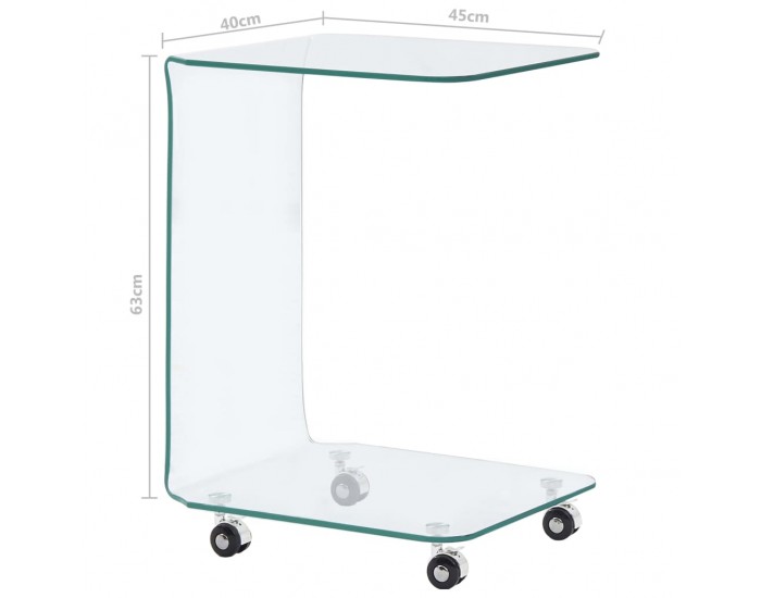 Sonata H Маса за кафе, 45x40x63 см, закалено стъкло