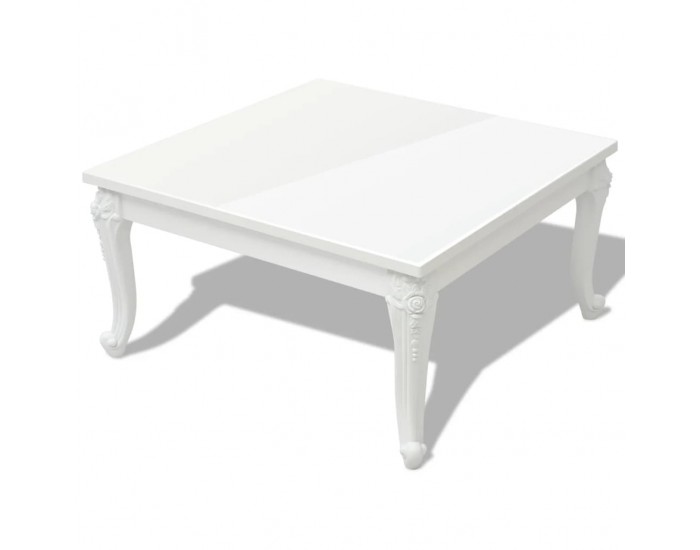 Sonata H Маса за кафе, 80x80x42 cм, силен гланц, бяла