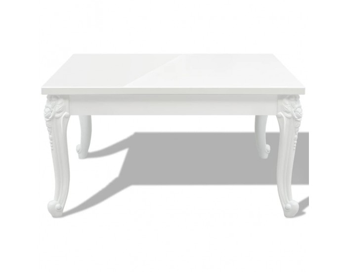 Sonata H Маса за кафе, 80x80x42 cм, силен гланц, бяла