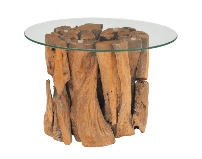 Sonata H Маса за кафе, тиково дърво плавей масив, 60 см