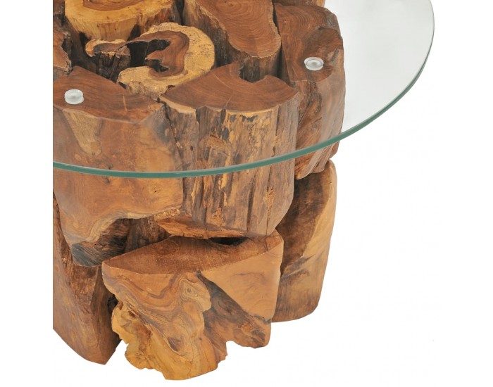 Sonata H Маса за кафе, тиково дърво плавей масив, 60 см