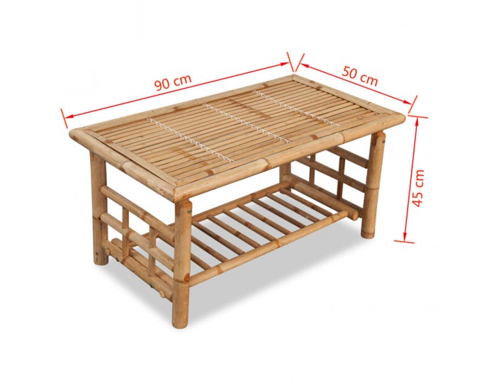 Sonata H Маса за кафе, бамбук, 90x50x45 cм