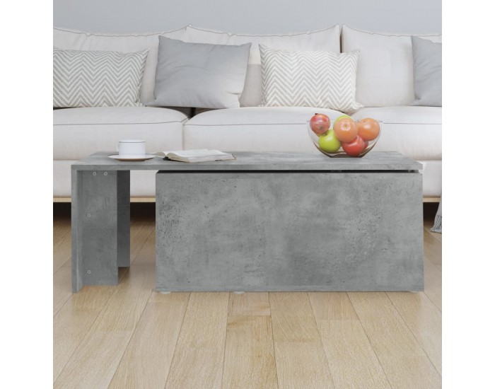 Sonata H Маса за кафе, бетонно сива, 150x50x35 см, инженерно дърво