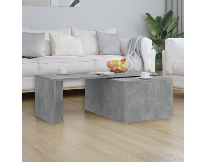 Sonata H Маса за кафе, бетонно сива, 150x50x35 см, инженерно дърво