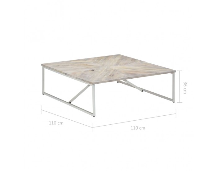 Sonata H Маса за кафе, 110x110x36 см, мангово дърво масив