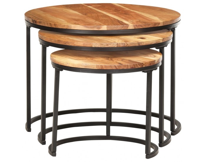 Sonata H Стифиращи маси, 3 бр, акация масив