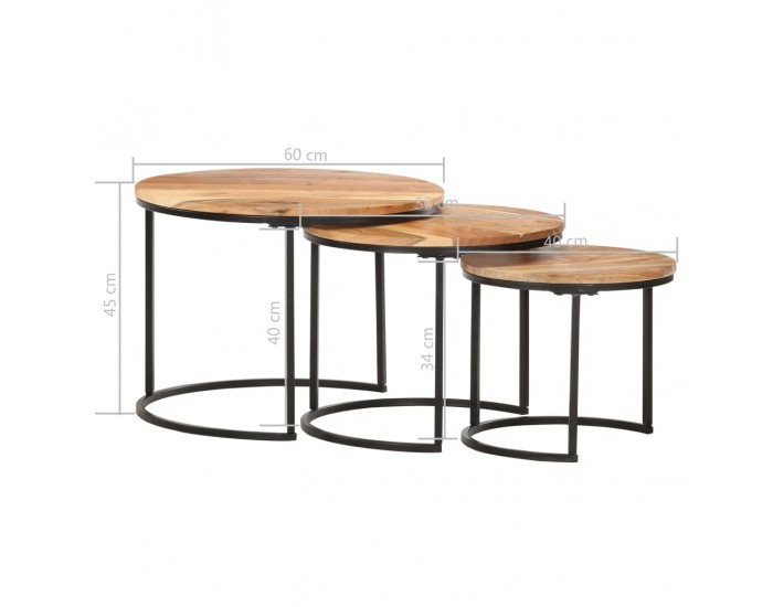 Sonata H Стифиращи маси, 3 бр, акация масив