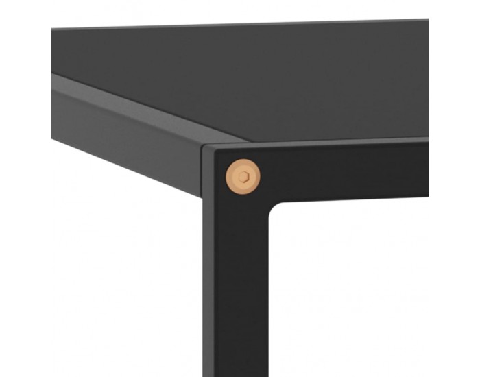 Sonata H Кафе маса, черна, с черно стъкло, 60x60x35 см