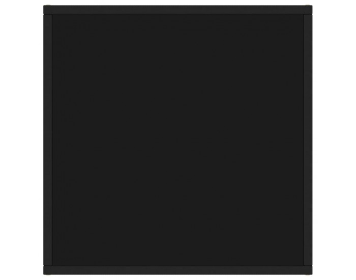 Sonata H Кафе маса, черна, с черно стъкло, 60x60x35 см