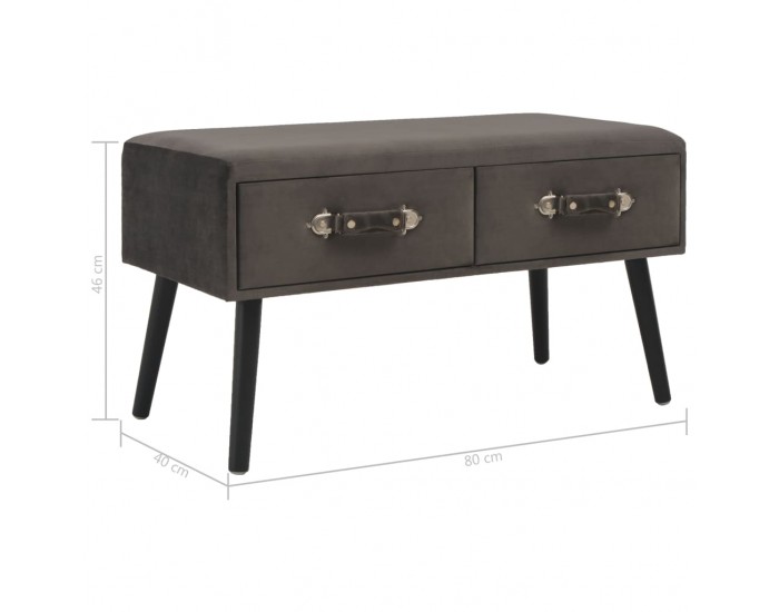 Sonata H Маса за кафе, сива, 80x40x46 см, кадифе