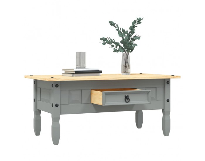 Sonata H Маса за кафе, мексикански бор, стил Корона, сива, 100x55x44 cм