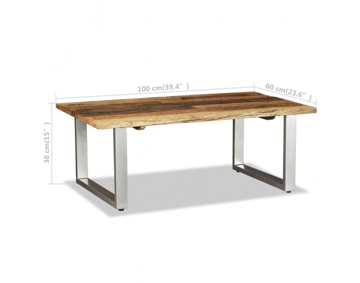 Sonata H Маса за кафе, регенерирано дърво масив, 100x60x38 cм