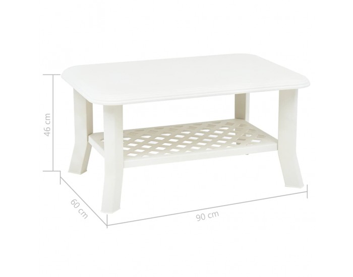 Sonata H Маса за кафе, бяла, 90x60x46 см, пластмаса