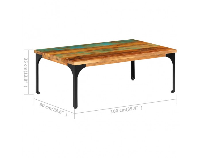 Sonata H Маса за кафе, 100х60х35 см, регенерирано дърво масив