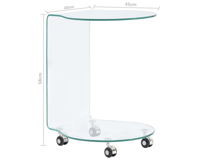 Sonata H Маса за кафе, 45x40x58 см, закалено стъкло