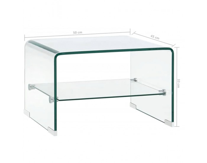 Sonata H Маса за кафе, прозрачна, 50x45x33 см, закалено стъкло