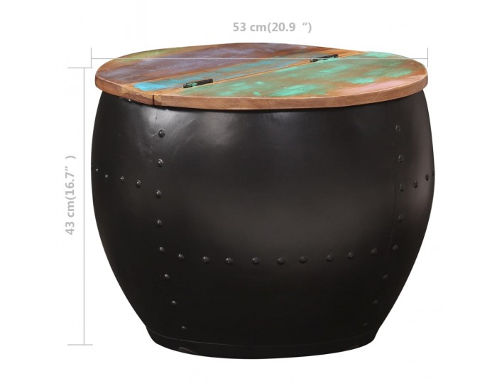 Sonata H Маса за кафе, 53x43 см, регенерирано дърво масив