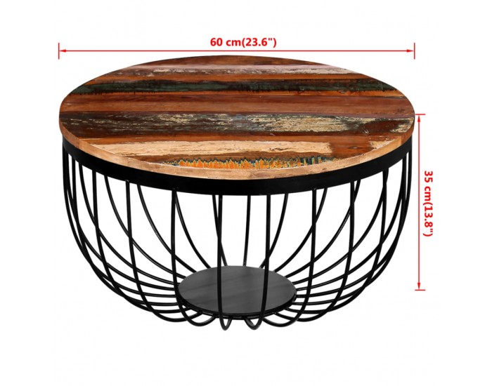 Sonata H Маса за кафе, регенерирано дърво масив