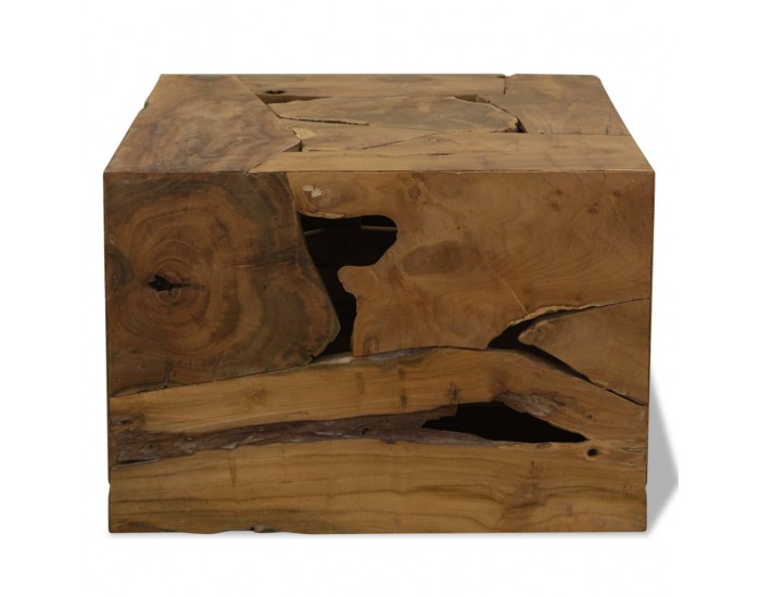 Sonata H Маса за кафе, 50x50x35 см, естествена тикова дървесина, кафява