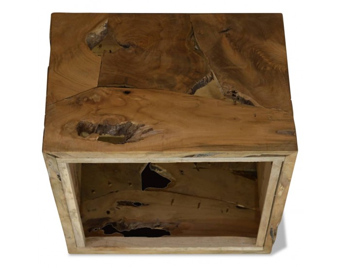 Sonata H Маса за кафе, 50x50x35 см, естествена тикова дървесина, кафява