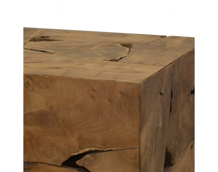 Sonata H Маса за кафе, 50x50x35 см, естествена тикова дървесина, кафява