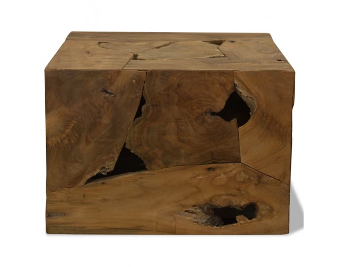 Sonata H Маса за кафе, 50x50x35 см, естествена тикова дървесина, кафява