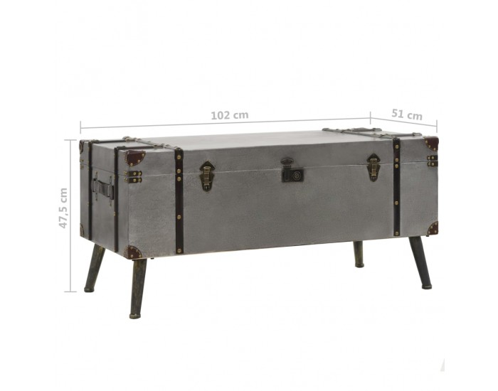 Sonata H Маса за кафе, МДФ и алуминий, 102x51x47,5 см