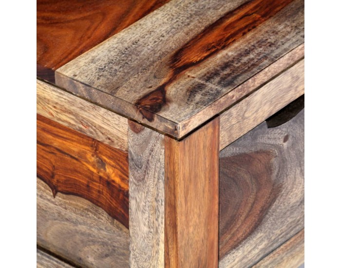 Sonata H Маса за кафе, сива, 100x50x30 см, шишамово дърво масив