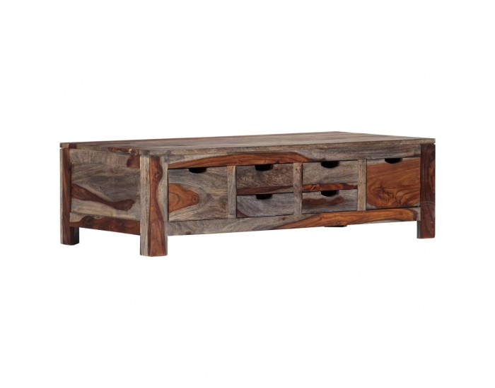 Sonata H Маса за кафе, сива, 100x50x30 см, шишамово дърво масив