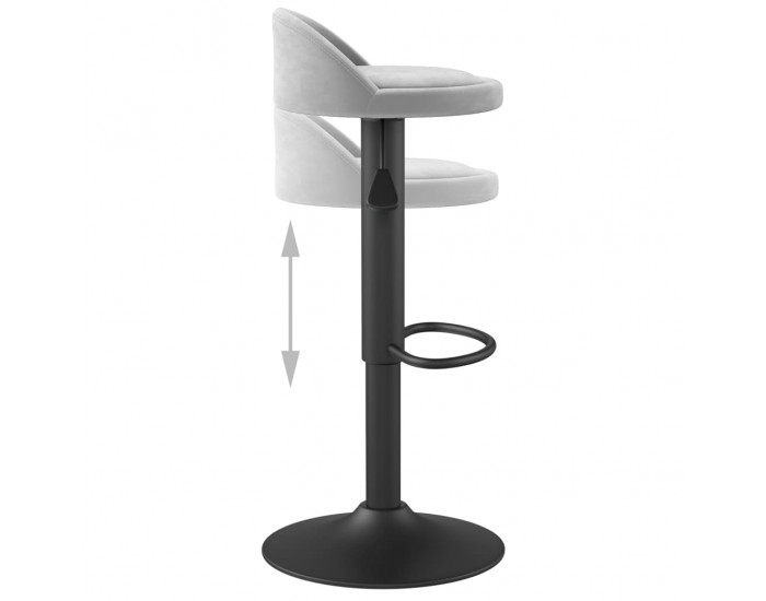 Sonata H Бар табуретка, светлосива, кадифе Sonata H Бар табуретка, светлосива, кадифе