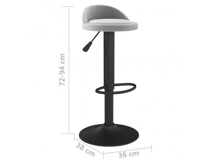 Sonata H Бар табуретка, светлосива, кадифе Sonata H Бар табуретка, светлосива, кадифе