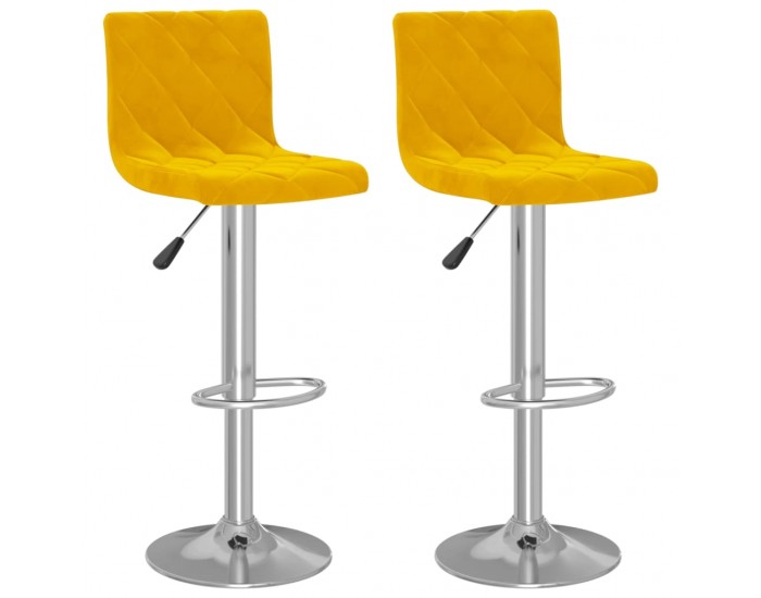 Sonata H Бар табуретки, 2 бр, горчица, кадифе Sonata H Бар табуретки, 2 бр, горчица, кадифе