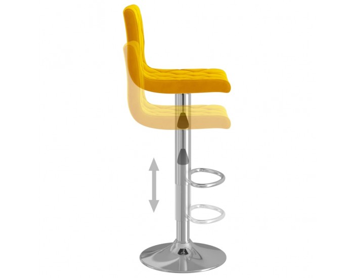 Sonata H Бар табуретки, 2 бр, горчица, кадифе Sonata H Бар табуретки, 2 бр, горчица, кадифе