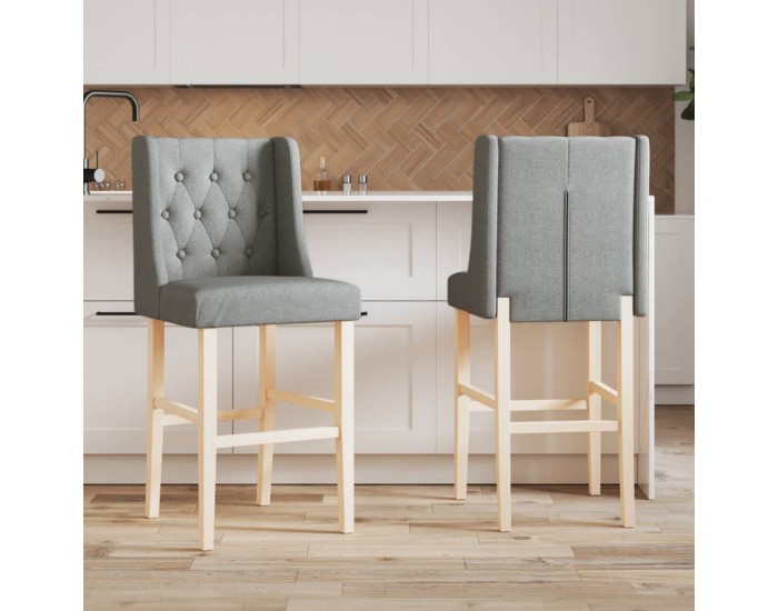 Sonata H Бар столове 2 бр масивно дърво каучук и текстил