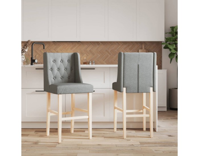 Sonata H Бар столове 2 бр масивно дърво каучук и текстил