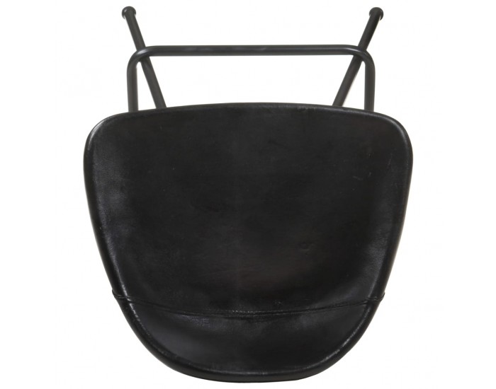 Sonata H Бар табуретки, 4 бр, черни, естествена кожа