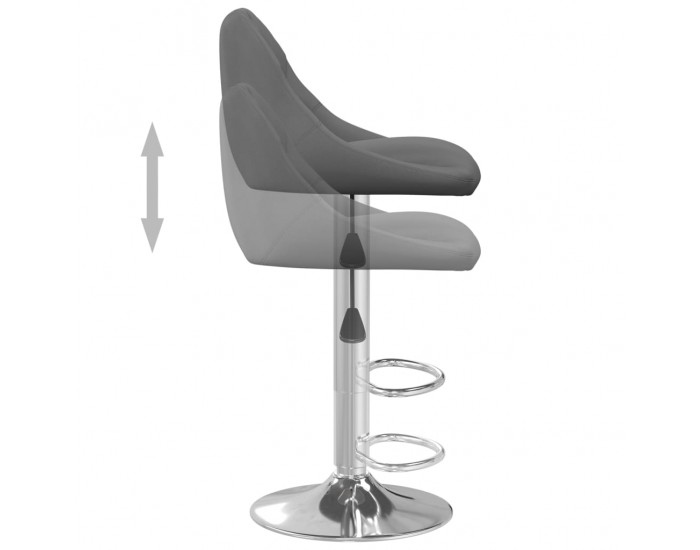 Sonata H Бар табуретки, 2 бр, тъмносиви, кадифе Sonata H Бар табуретки, 2 бр, тъмносиви, кадифе