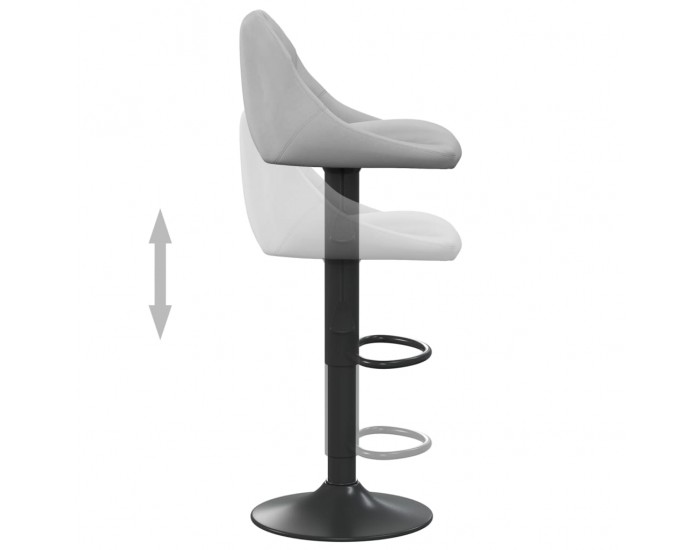 Sonata H Бар табуретка, светлосива, кадифе Sonata H Бар табуретка, светлосива, кадифе