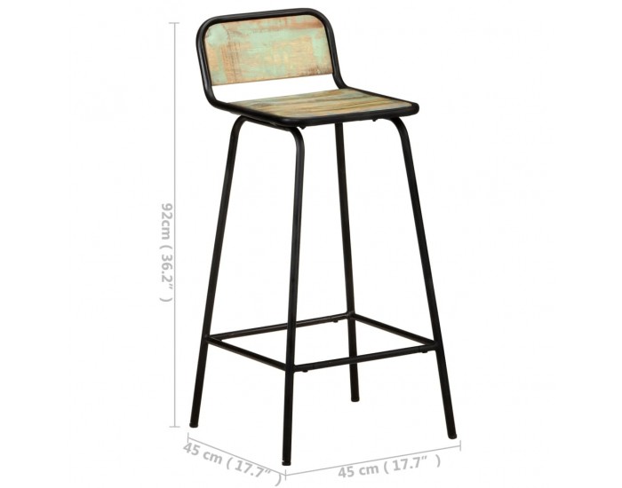 Sonata H Бар столове, 4 бр, регенерирано дърво масив