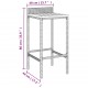 Sonata H Бар табуретки, 4 бр, сиви, полиратан и акациево дърво масив