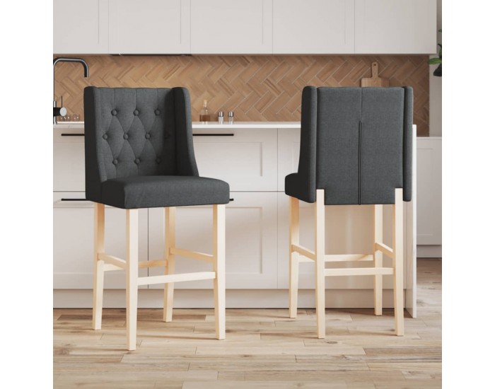 Sonata H Бар столове 2 бр масивно дърво каучук и текстил